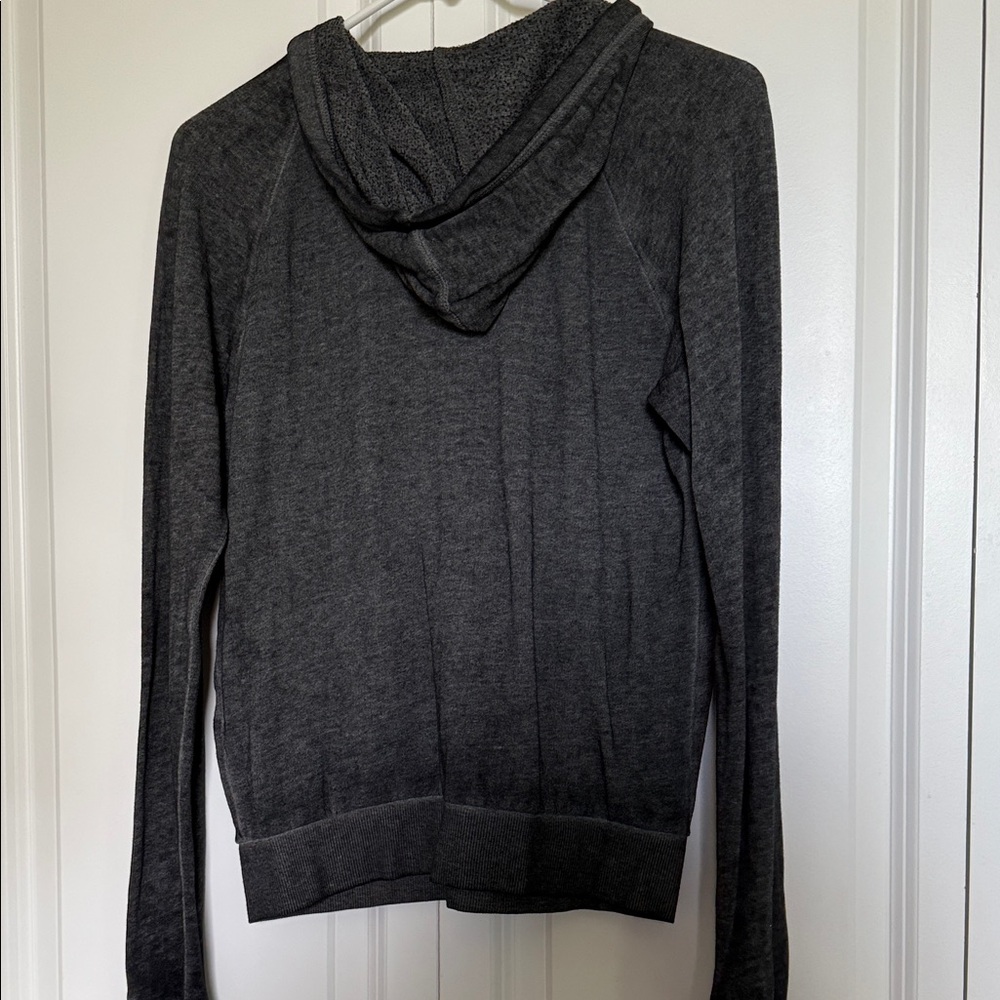 SO Women's Charcoal Zip-Up Hoodie (lightweight and soft) - Picture 6 of 6